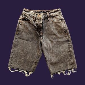 Collusion Distressed Black Denim Shorts